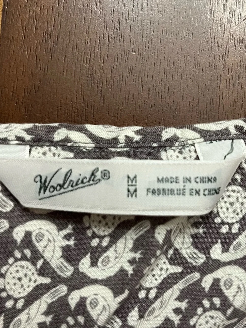 Woolrich Faux Wrap Bird Print Blouse Size Medium
